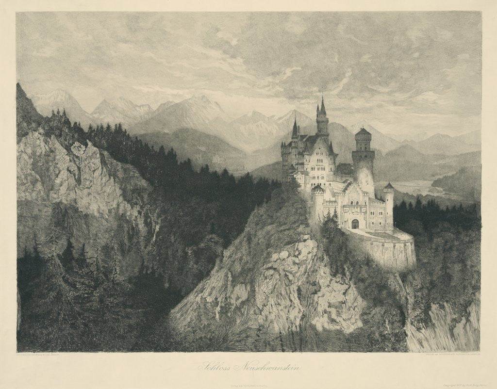 Detail of Schloss Neuschwanstein by Anonymous