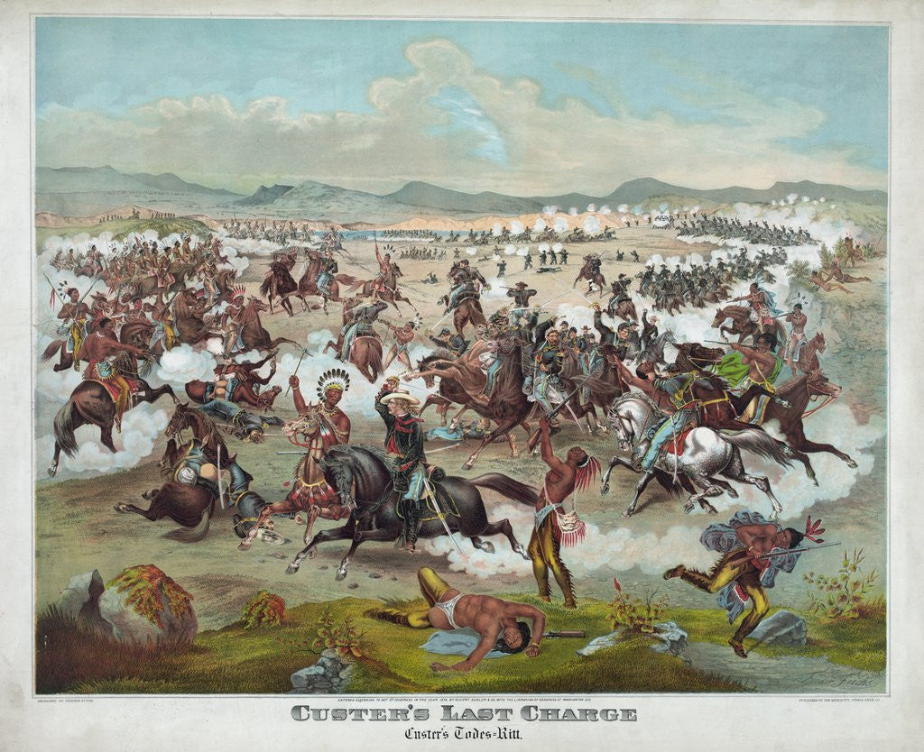 Detail of Custer's Last Charge by Anonymous