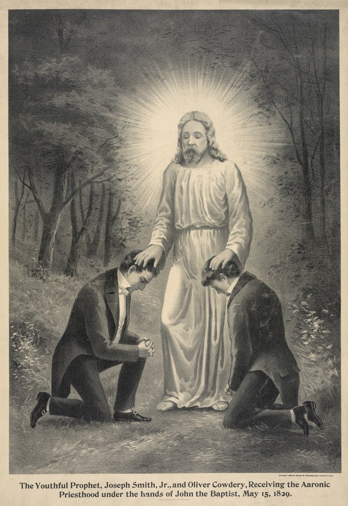 Detail of Joseph Smith, Jr. and Oliver Cowdery with John the Baptist by Anonymous