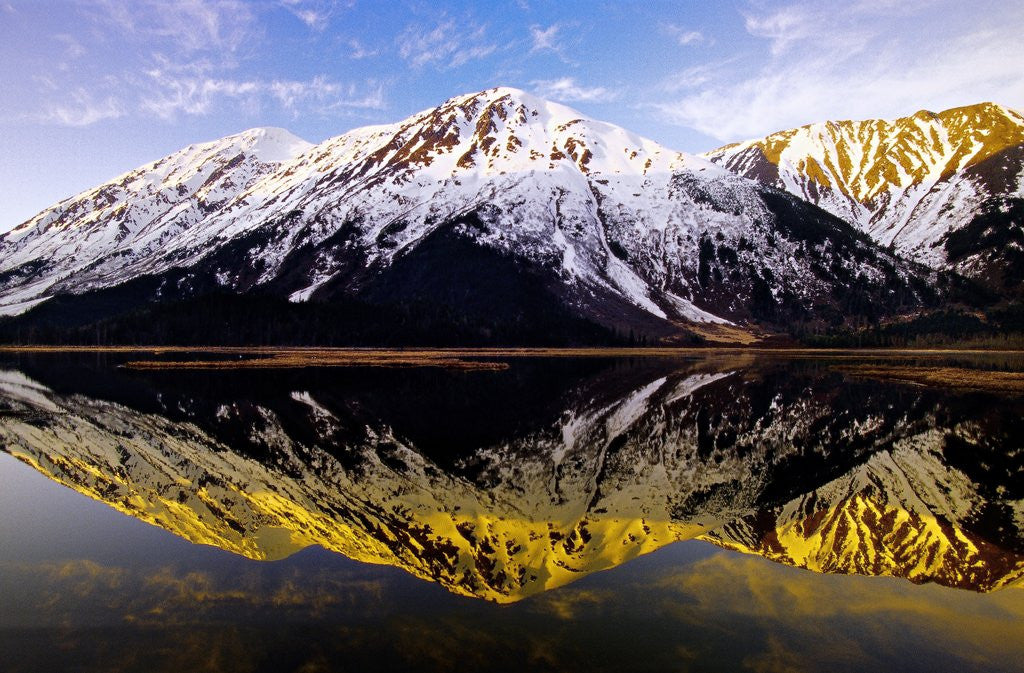 Detail of View of mountains from road between Anchorage and Seward by Anonymous