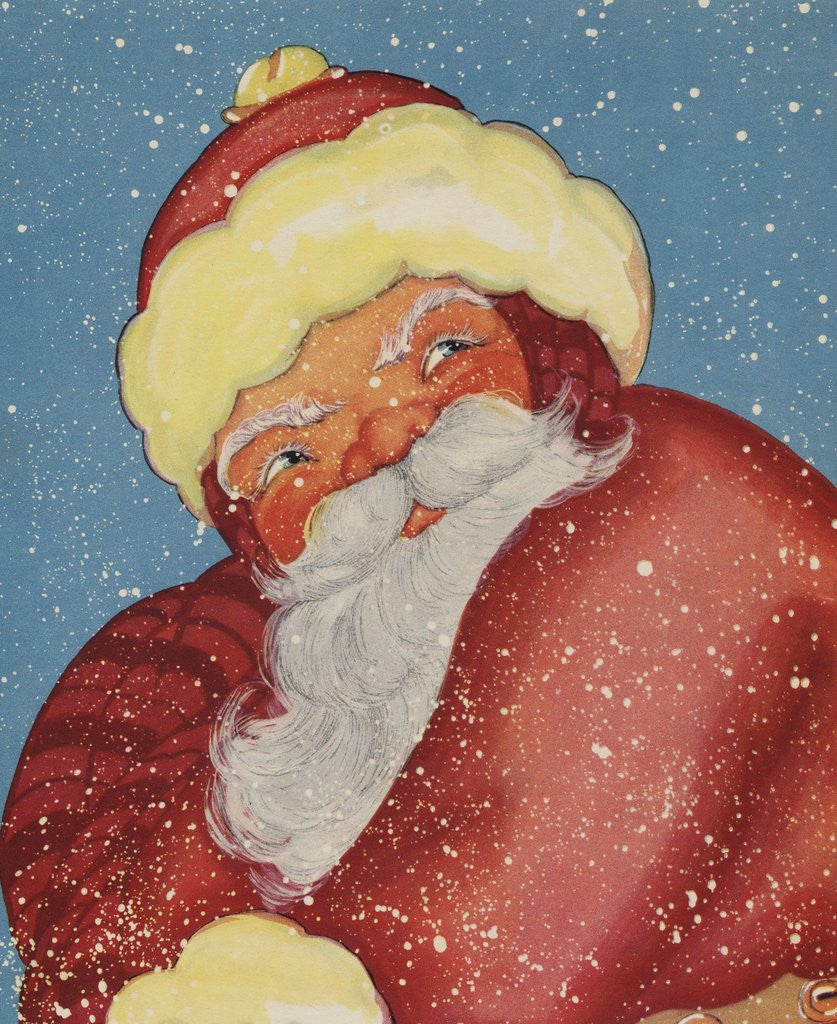 Detail of Santa Claus in snowfall by Corbis