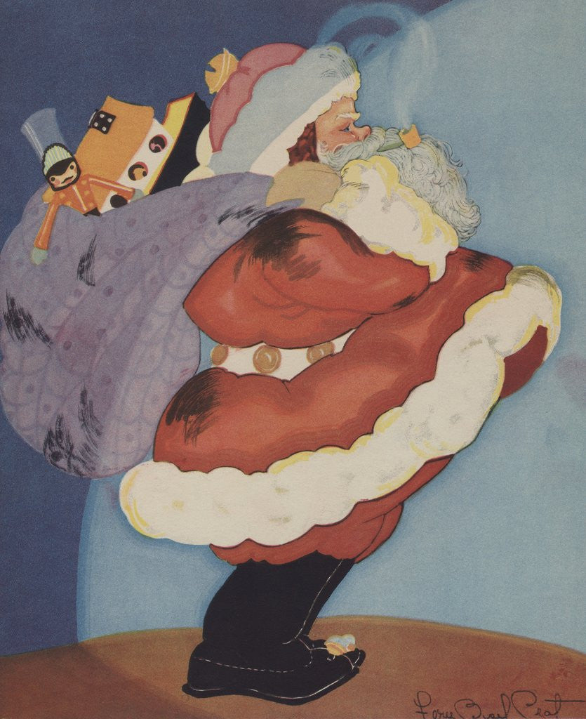 Detail of Santa Claus with bag of toys by Corbis