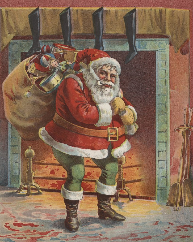 Detail of Santa Claus with bag of toys by Anonymous