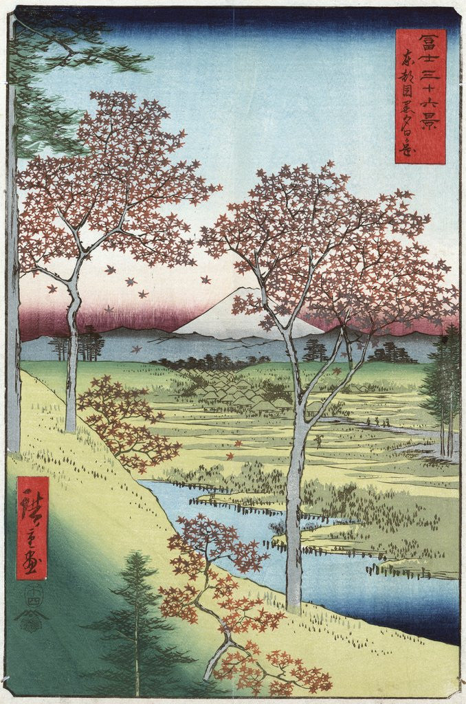 Detail of Sunset Hill, Meguro in the Eastern Capital by Ando Hiroshige