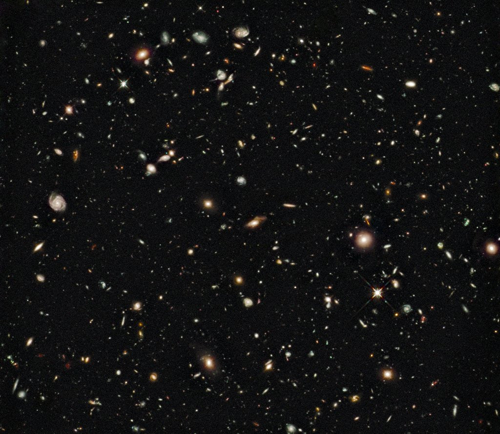 Detail of New galaxies seen with the Hubble Space Telescope Wide Field Camera by Anonymous