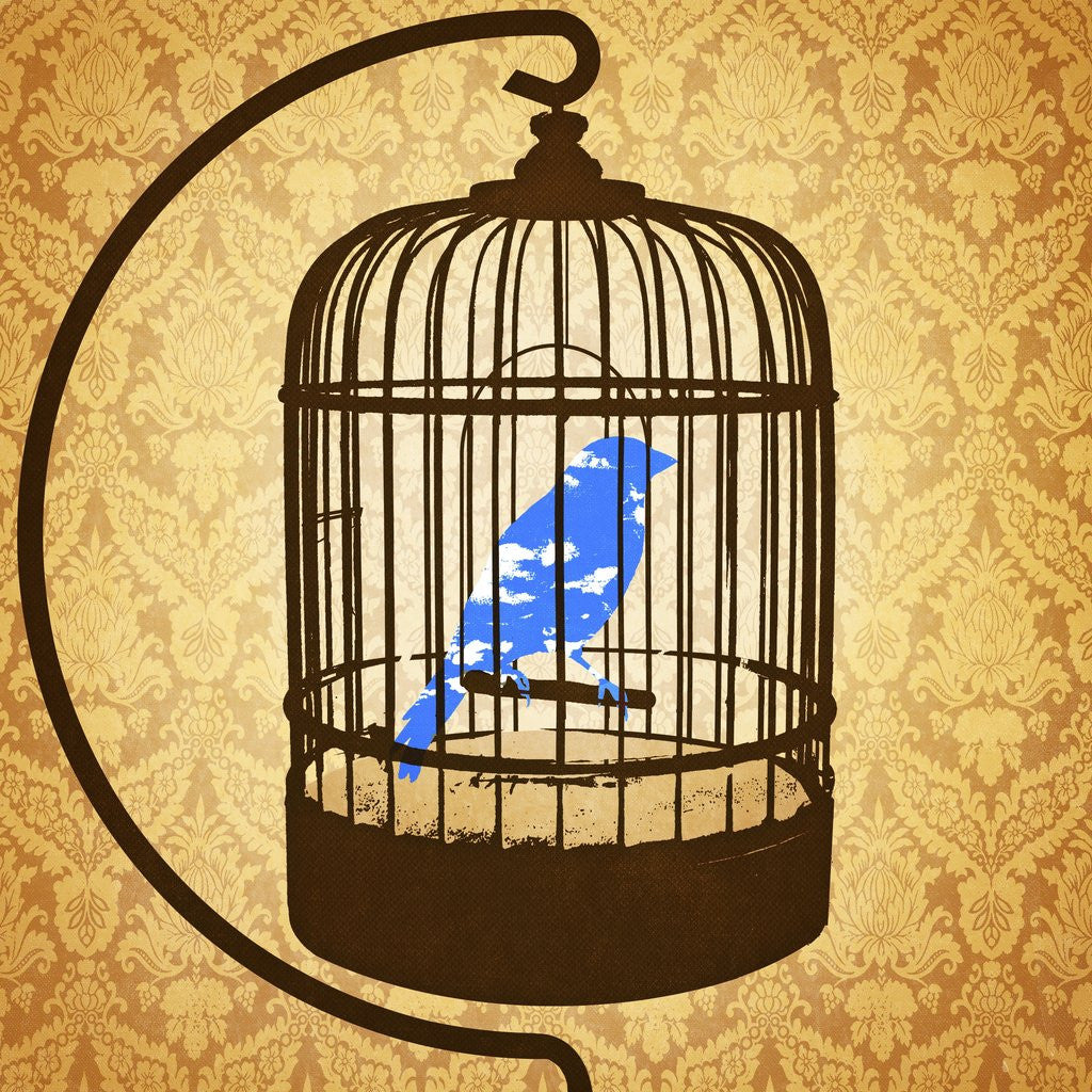 Detail of Bird in a cage by Anonymous