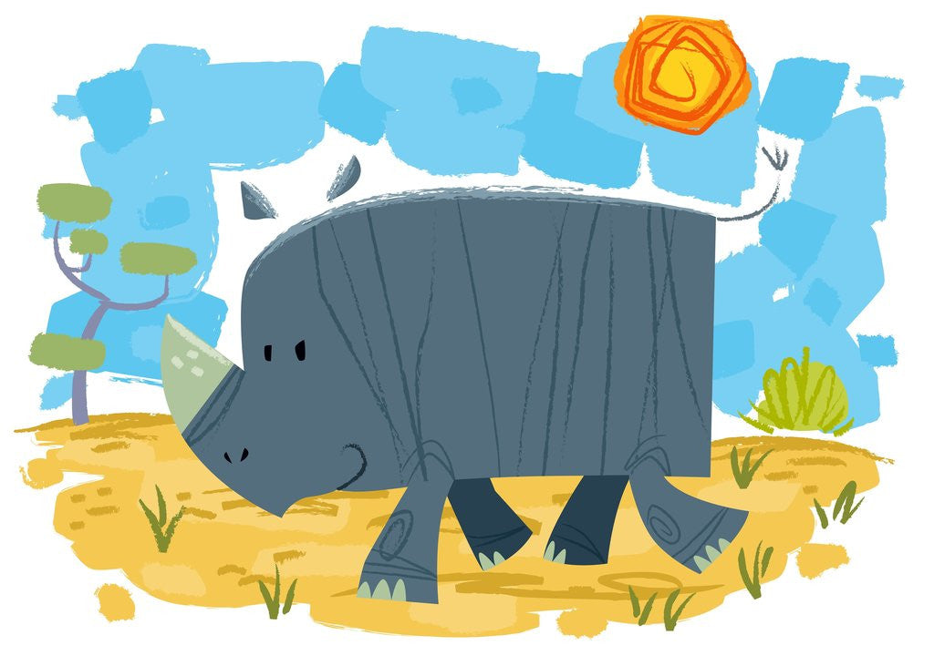 Detail of Smiling rhinoceros by Anonymous