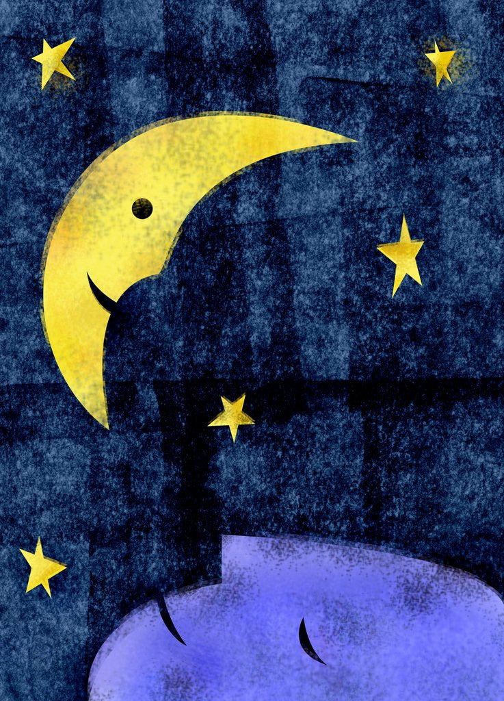 Detail of Crescent moon and sleeping man by Anonymous