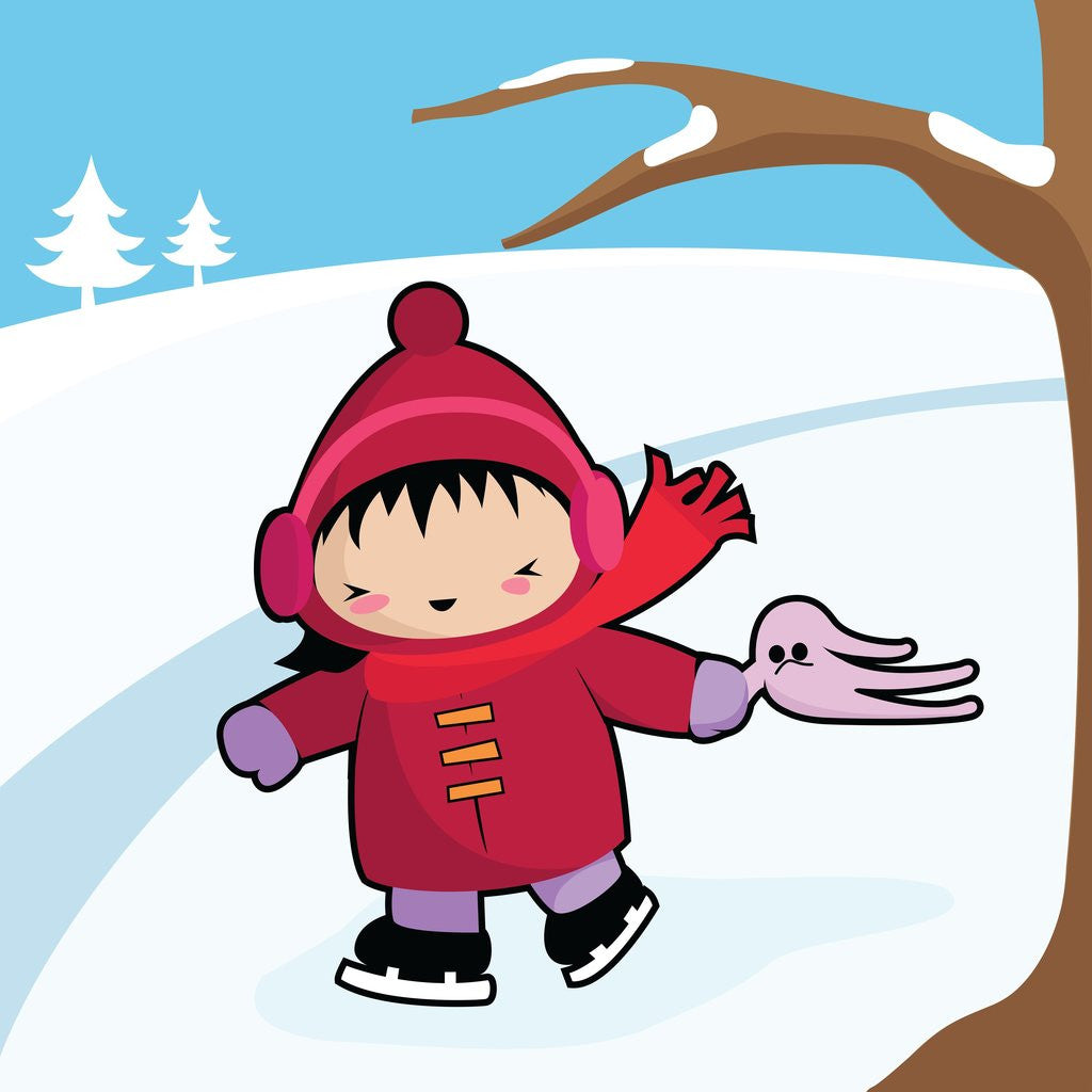 Detail of Little girl ice skating by Anonymous