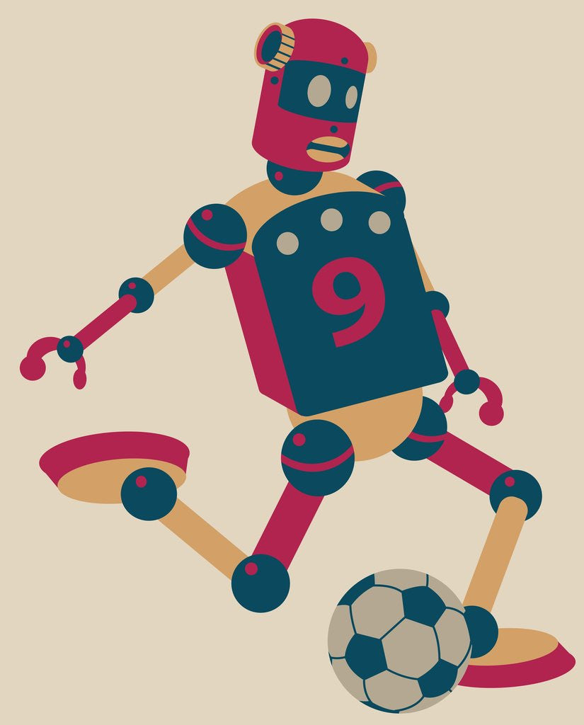 Detail of Robot playing soccer by Anonymous