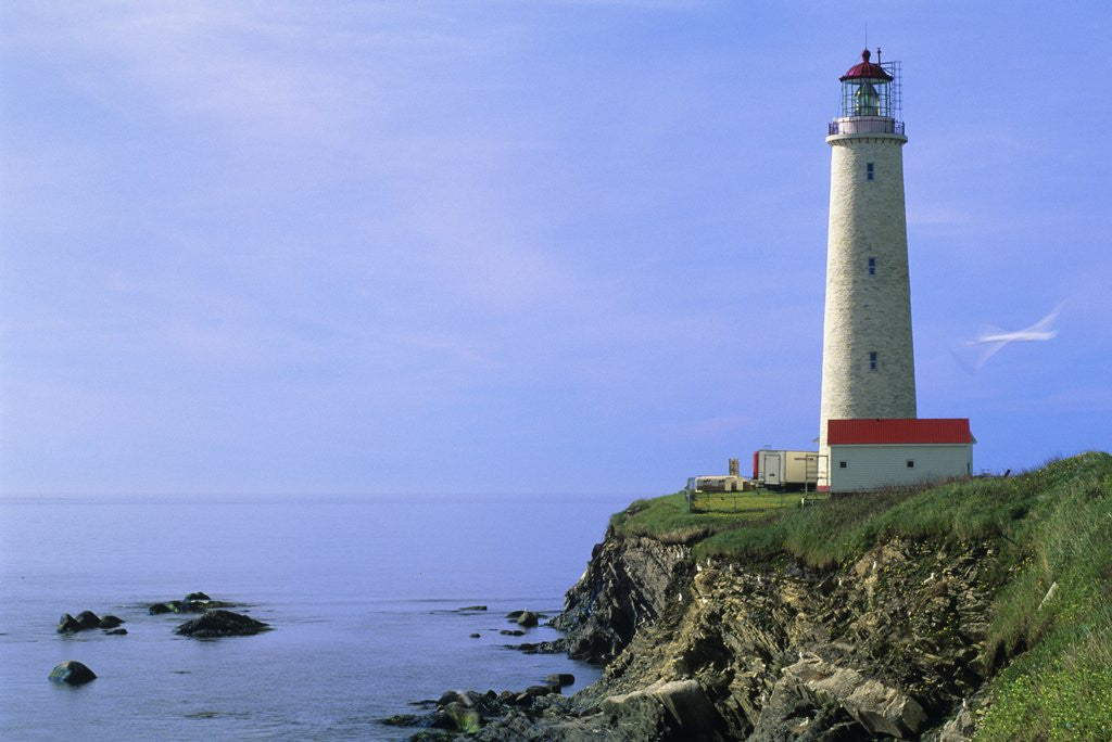 Detail of Canadas Tallest Lighthouse Cap-des-Rosiers, Gaspe Peninsula, Quebec, Canada by Anonymous