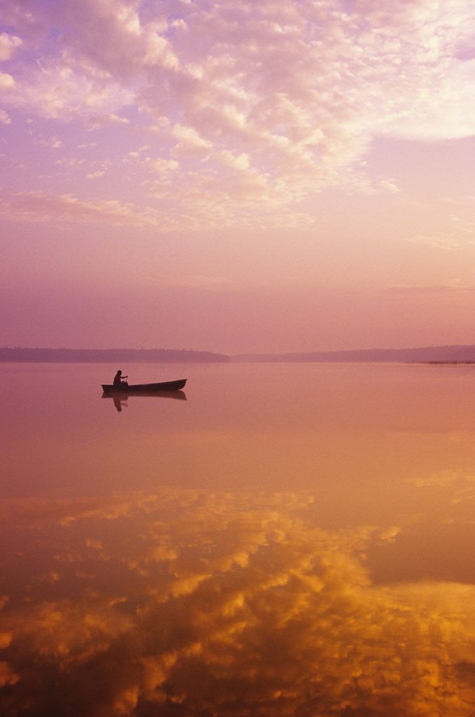 Detail of Canoeing on Childs Lake, Duck Mountain Provincial Park, Manitoba, Canada by Anonymous