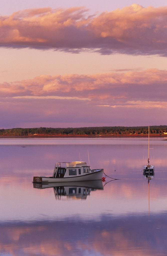 Detail of Sunset West River Causeway, West River, Prince Edward Island, Canada by Anonymous