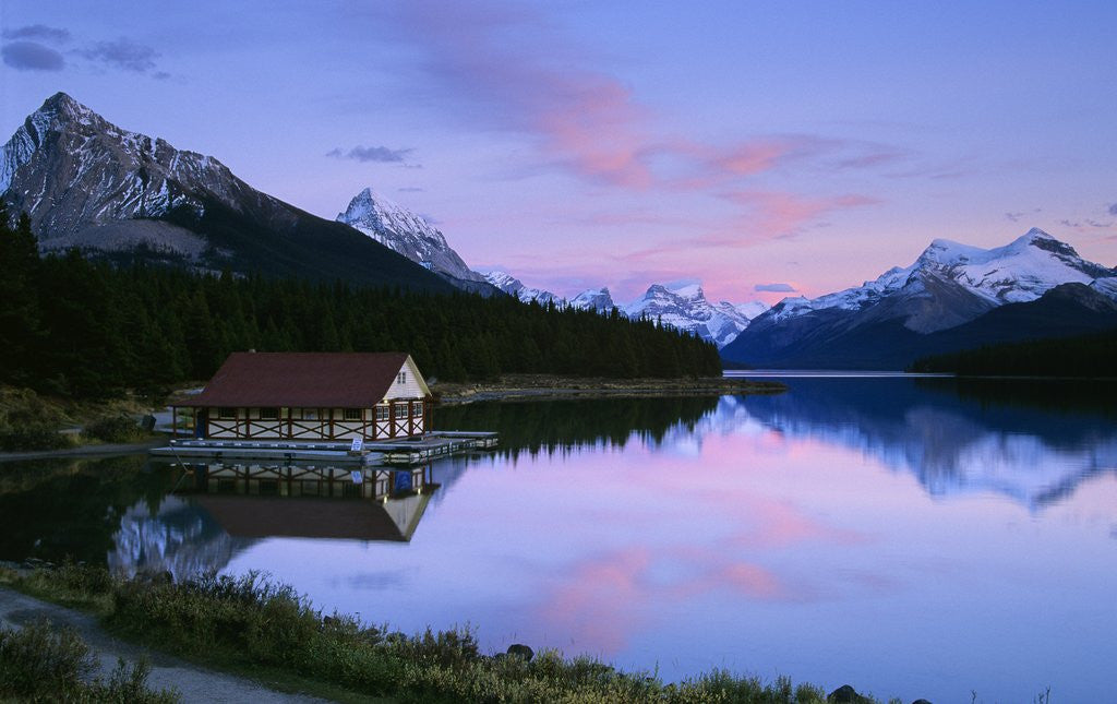 Detail of Maligne Lake at Dusk, Jasper National Park, Alberta, Canada by Anonymous