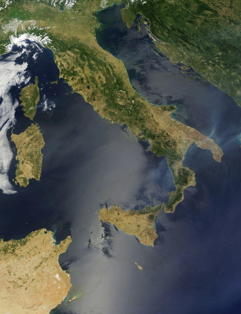 Detail of The Italian Peninsula and Sicily Seen from Space by Anonymous