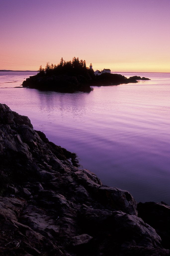 Detail of East Quoddy Lighthouse at Sunrise, Campobello Island, New Brunswick, Canada by Corbis