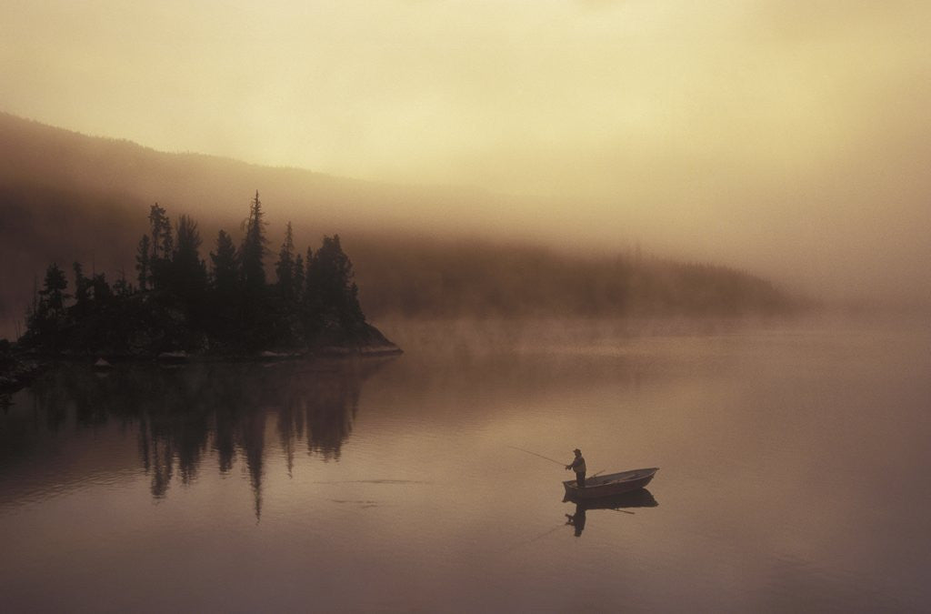 Detail of Fishing, Little Charlotte Lake, Chilcotin Region, British Columbia, Canada. by Anonymous
