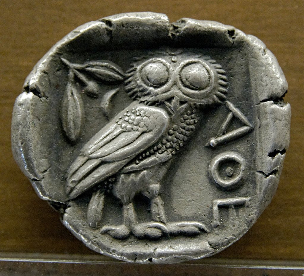 Detail of Silver tetradrachm with owl by Anonymous