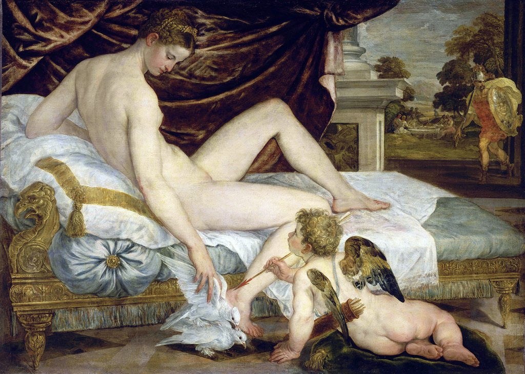 Detail of Venus and Love by Lambert Sustris
