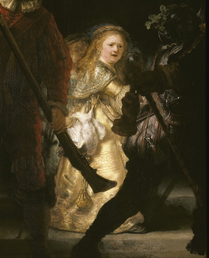 Detail of Detail of The Company of Frans Banning Cocq and Willem van Ruytenburch by Rembrandt van Rijn