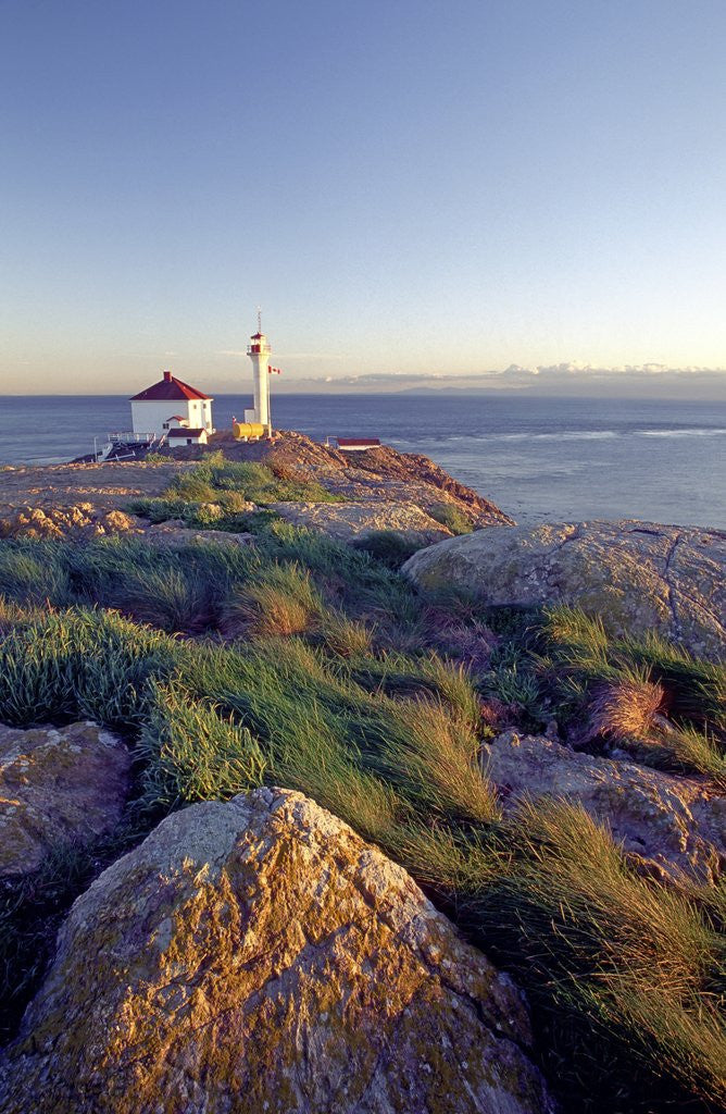 Detail of Trial Island Lighthouse with the Strait of Juan De Fuca in Background, Victoria, British Columbia, Canada. by Anonymous