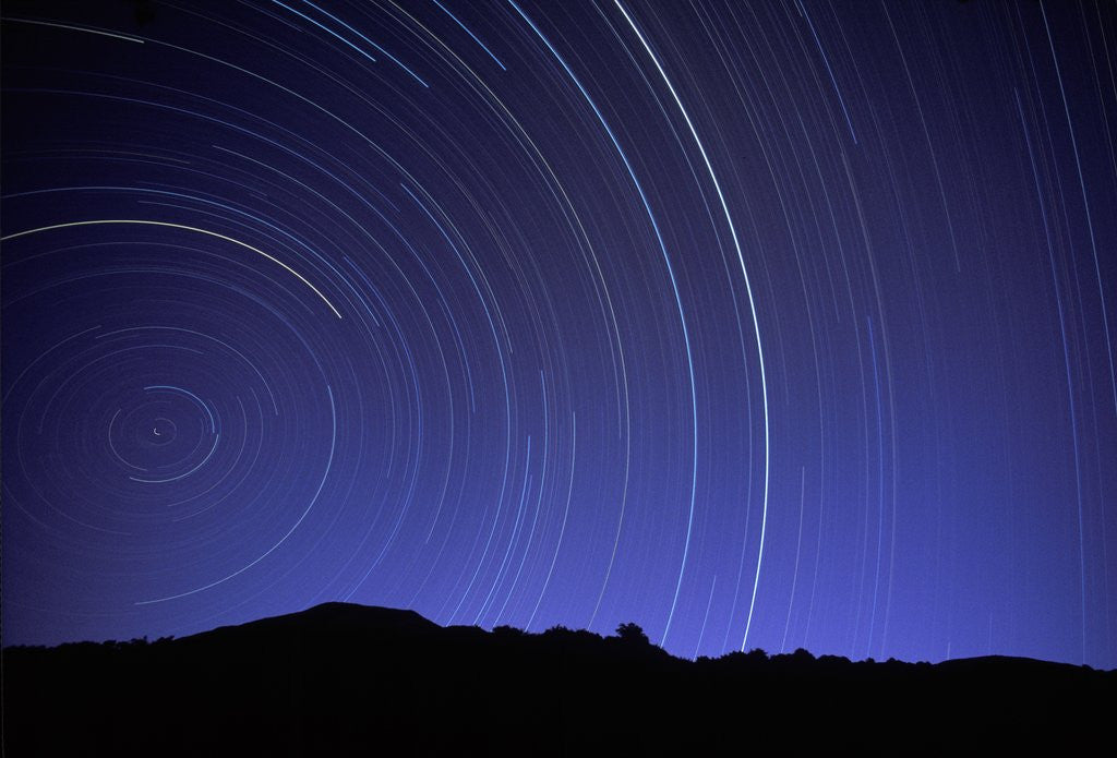 Detail of Star Trails Over Mountain Range in Utah by Anonymous