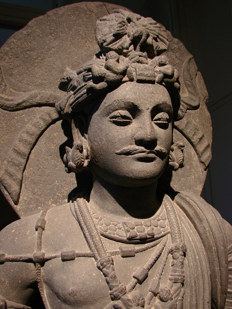 Detail of Detail of Gandharan statue of a bodhisattva by Anonymous