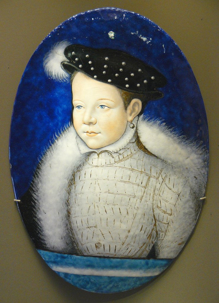 Detail of Portrait of the dauphin, the future Francois II attributed to Leonard Limosin by Anonymous