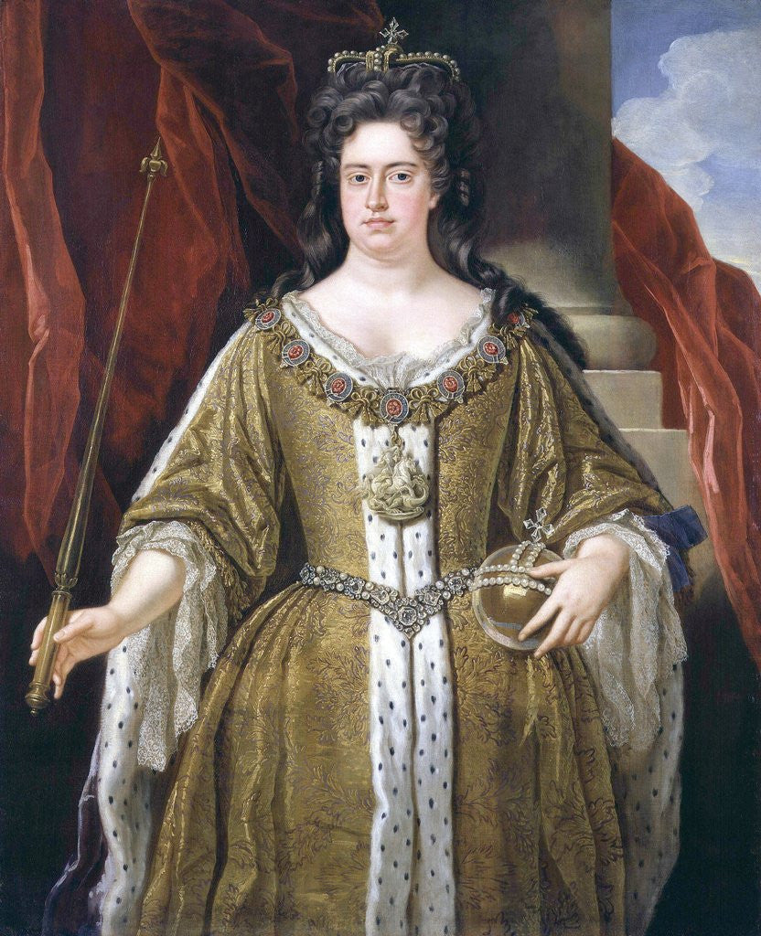Detail of Portrait of Queen Anne by studio of John Closterman by Anonymous