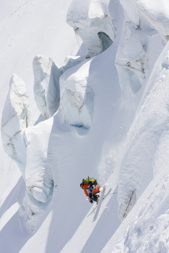 Detail of Backcountry skier in mid-jump by Anonymous