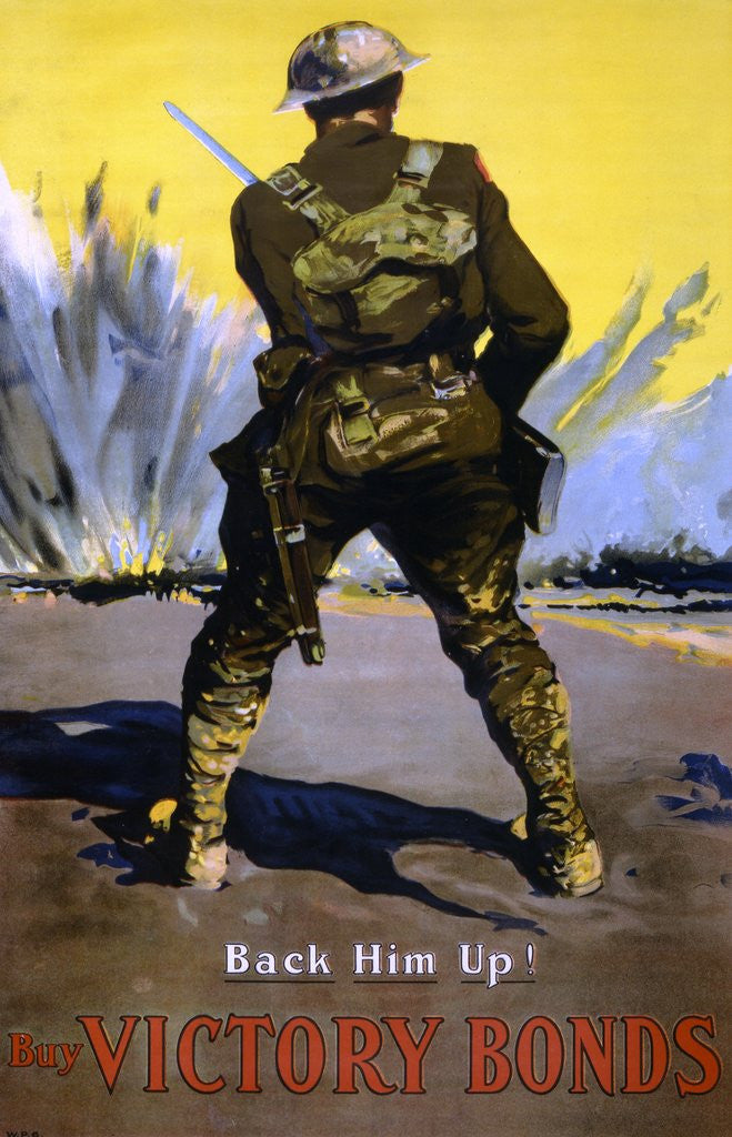Detail of Back Him Up! Buy Victory Bonds poster by Anonymous