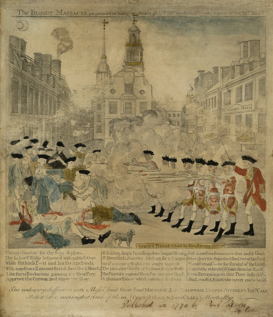 Detail of The Boston Massacre Engraving by Paul Revere
