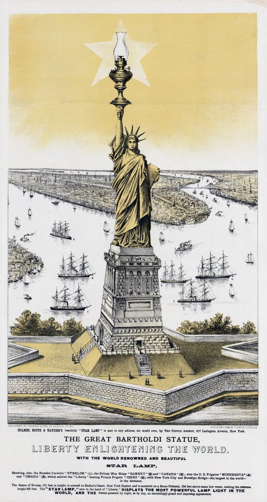 Detail of The Great Bartholdi Statue by Currier & Ives