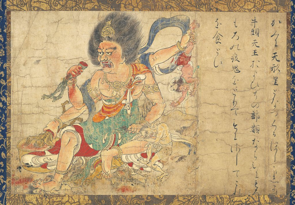 Detail of God of Heavenly Punishment from Extermination of Evil hanging scroll by Anonymous