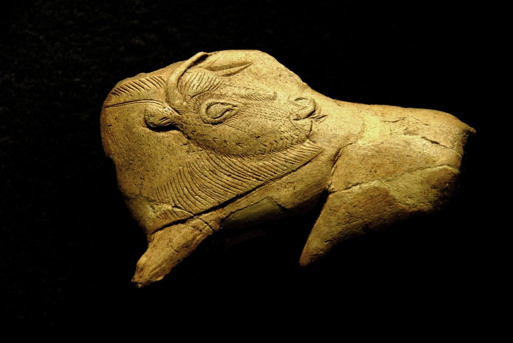 Detail of Neolithic ivory bison by Anonymous