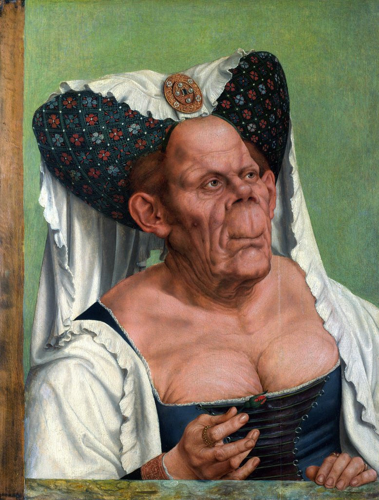 Detail of A Grotesque Old Woman by Quentin Massys