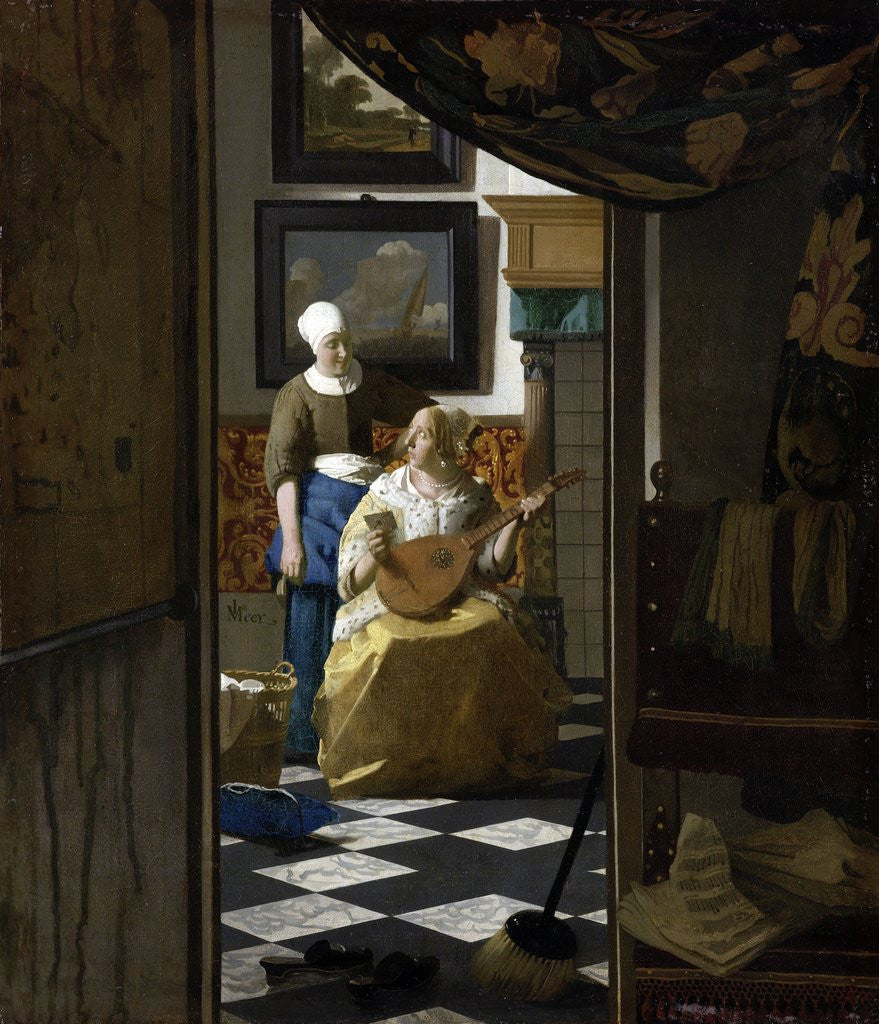 Detail of The Love Letter by Jan Vermeer