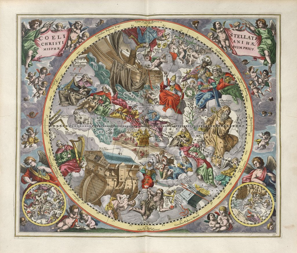 Detail of Plate 22 from Harmonia Macrocosmica by Andreas Cellarius