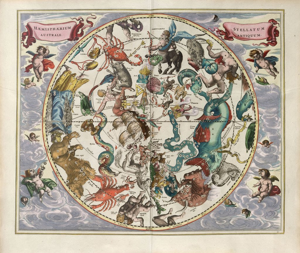 Detail of Plate 27 from Harmonia Macrocosmica by Andreas Cellarius