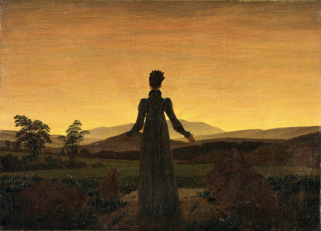 Detail of A Woman at Sunset or Sunrise by Caspar David Friedrich
