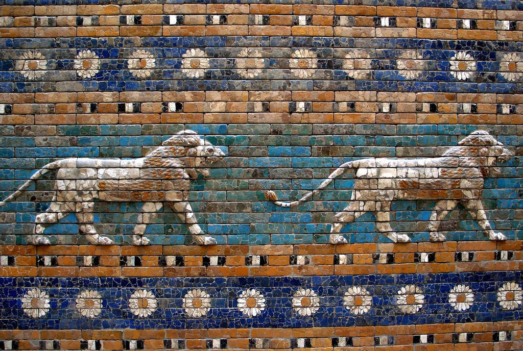 Detail of Detail of lions on Ishtar Gate at Pergamon Museum by Anonymous