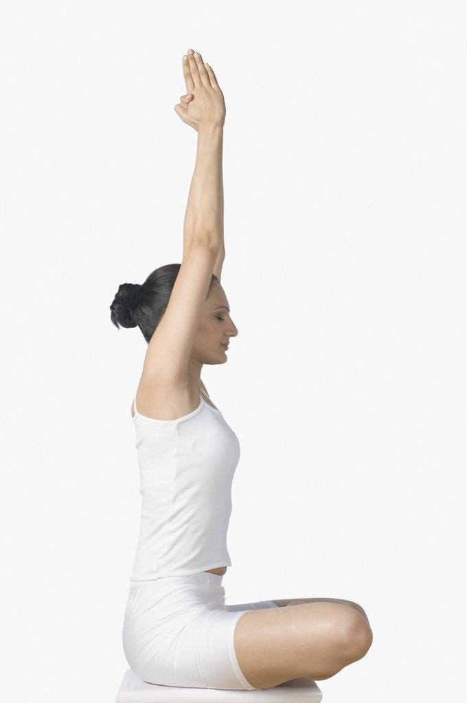 Detail of Woman practicing yoga by Anonymous