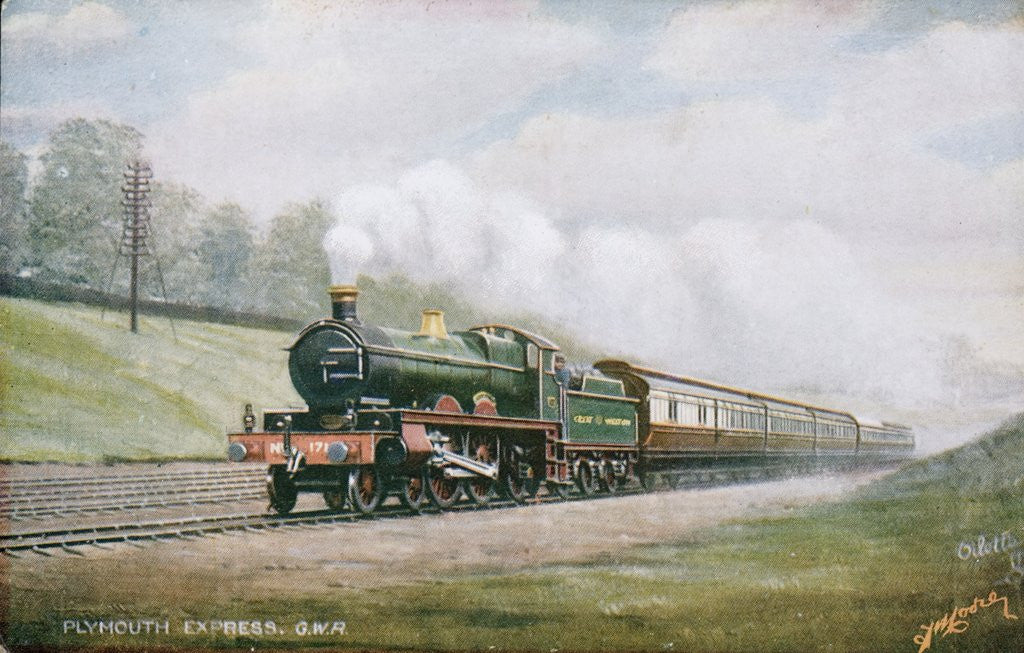 Detail of Postcard of Cornish Riviera Express of the Great Western Railway by Anonymous