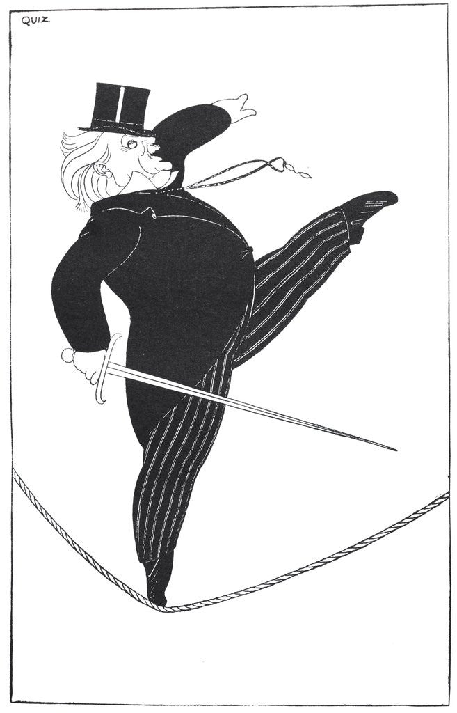 Detail of Caricature of statesman David Lloyd George walking a tightrope by Anonymous