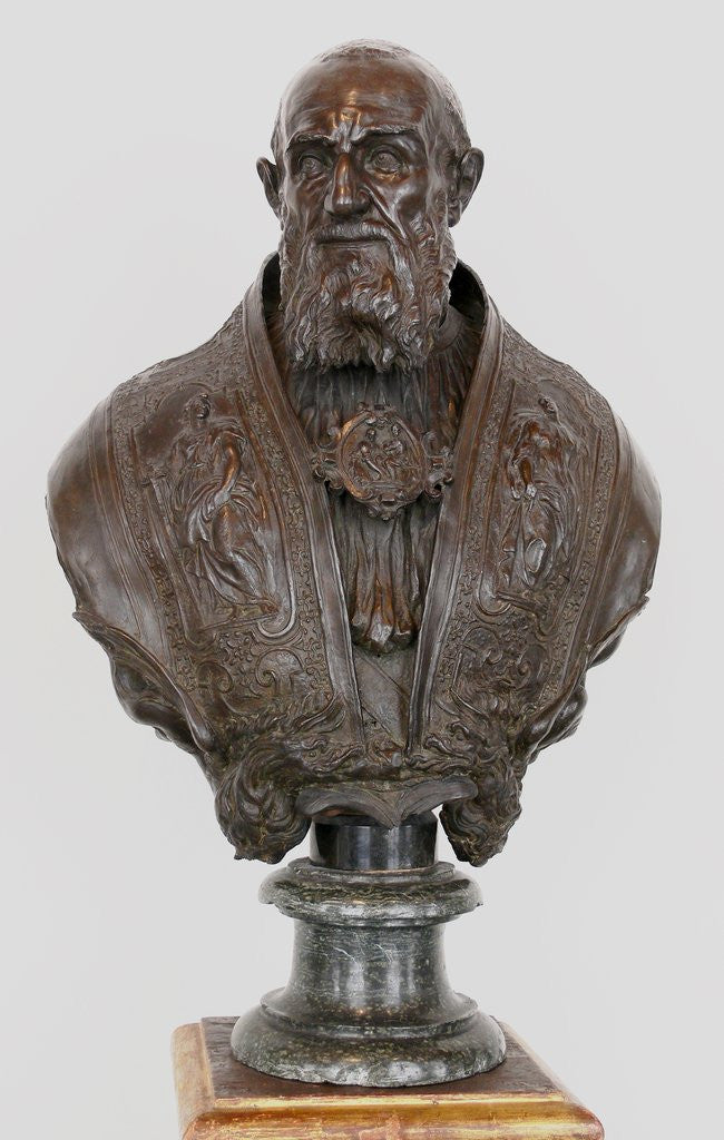 Detail of Bust portrait of Pope Gregory XIII by Taddeo Landini