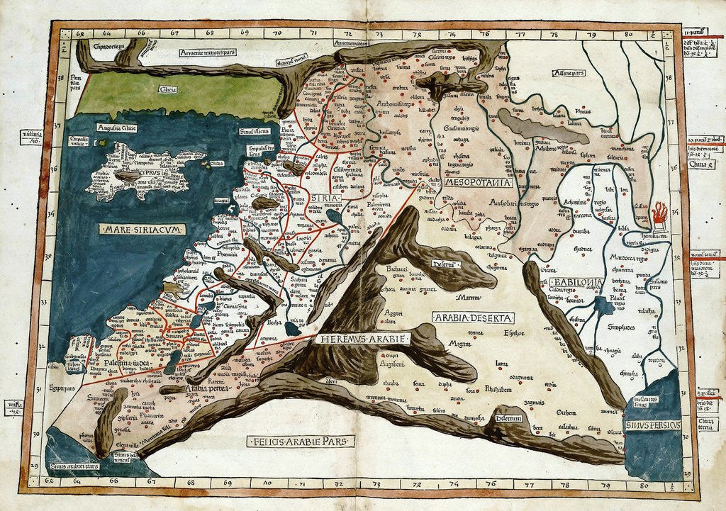 15th century map of Middle East by Corbis