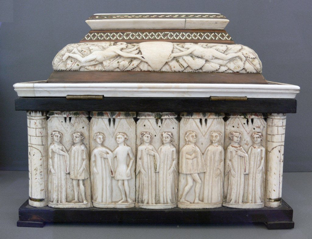 Detail of Embriachi workshop jewelery casket with pairs of lovers by Anonymous