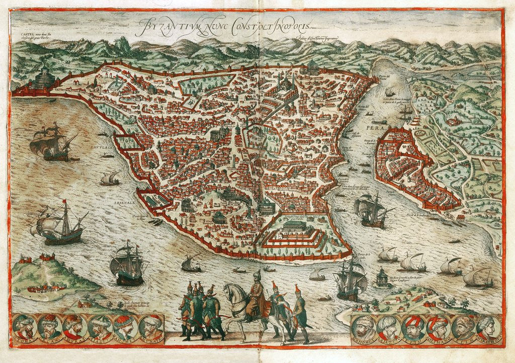 Detail of Map of Byzantium and Constantinople by Anonymous