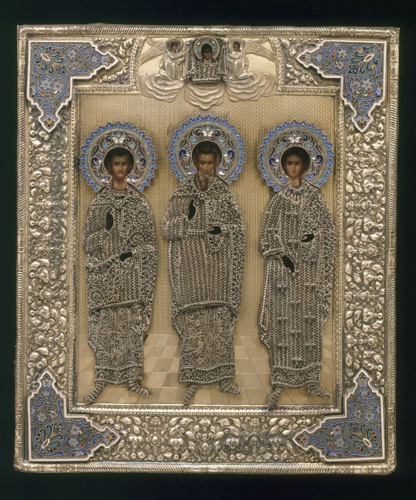 Detail of Russian icon with Saint Gurii, Saint Samon, and Saint Aviv by Anonymous