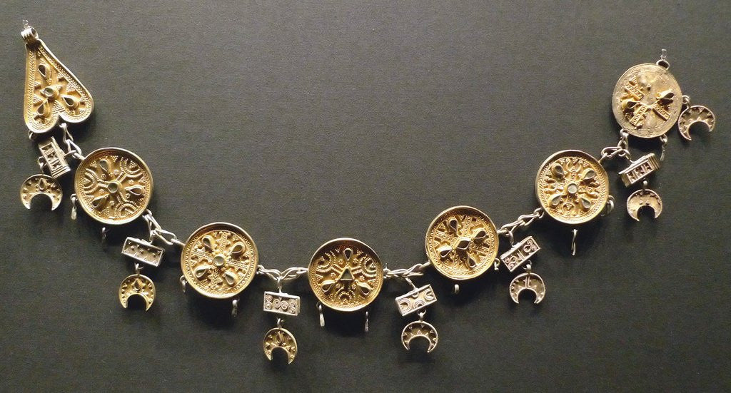 Detail of 7th century necklace with pendants by Anonymous